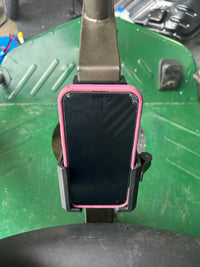 Phone holder installed on a XL crazy cart.