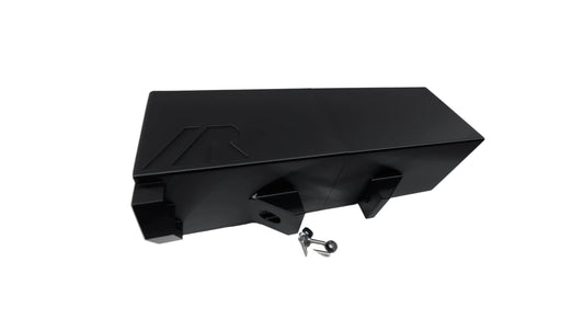 Black amorge battery box for crazy carts with hardware. 