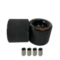 Black crazy cart caster wheels with Cerberus logo