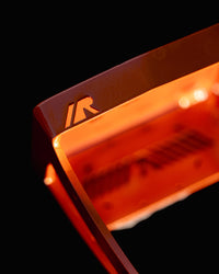 Up close shot of an orange XL crazy cart fork made by rdelta.